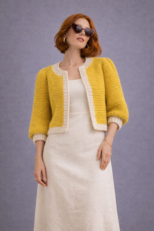Cardigan Marshmallow Senape