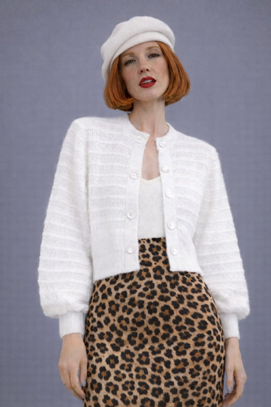 Cardigan Gauzy Bianco